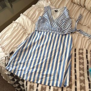 Striped wrap dress